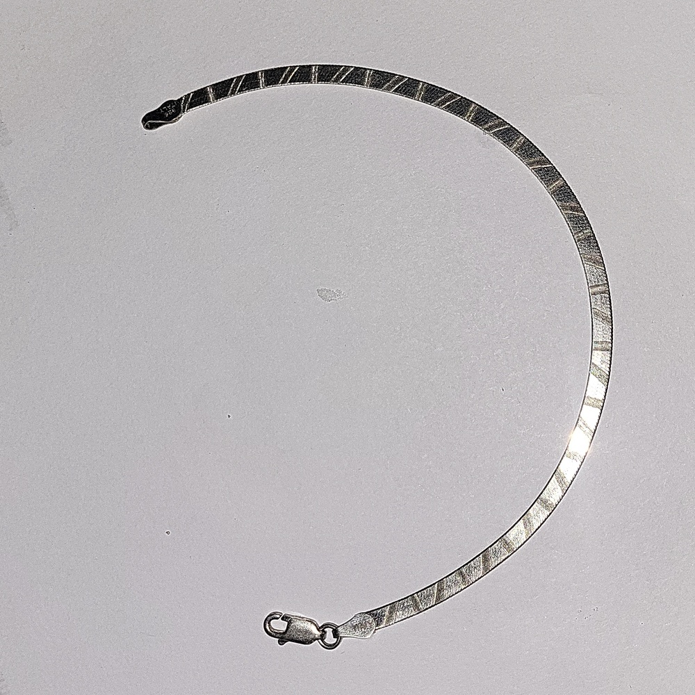 📿Beautiful❣️925 Solid Sterling Silver Bracelet- Etched & Smooth Side📿